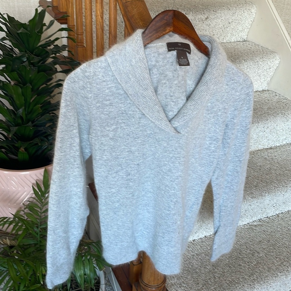 Fenn Wright Manson Angora Rabbit & Lambs Wool Shawl Sweater